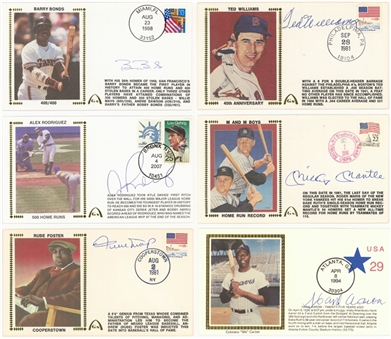 Lot of (17) 500 HR Club Members Signed First Day Covers Including Mickey Mantle, Ted Williams, Hank Aaron, Willie Mays and Barry Bonds (JSA Auction LOA)